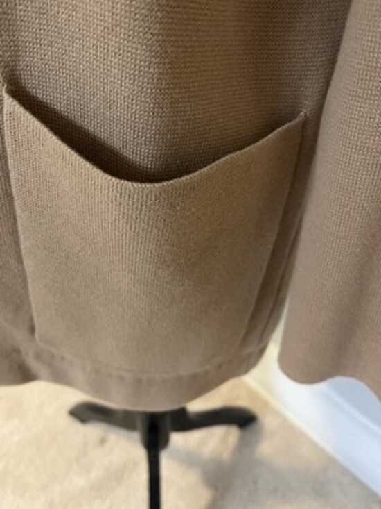 Quince Organic Cotton Camel Waffle Texture Blazer Open Front. Size Small. - Picture 5 of 9